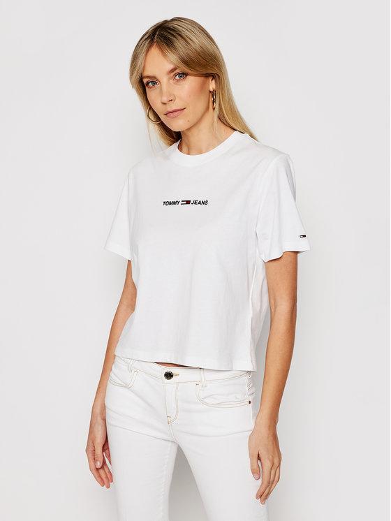 DW0DW10057 Biały Cropped Fit Tommy Jeans